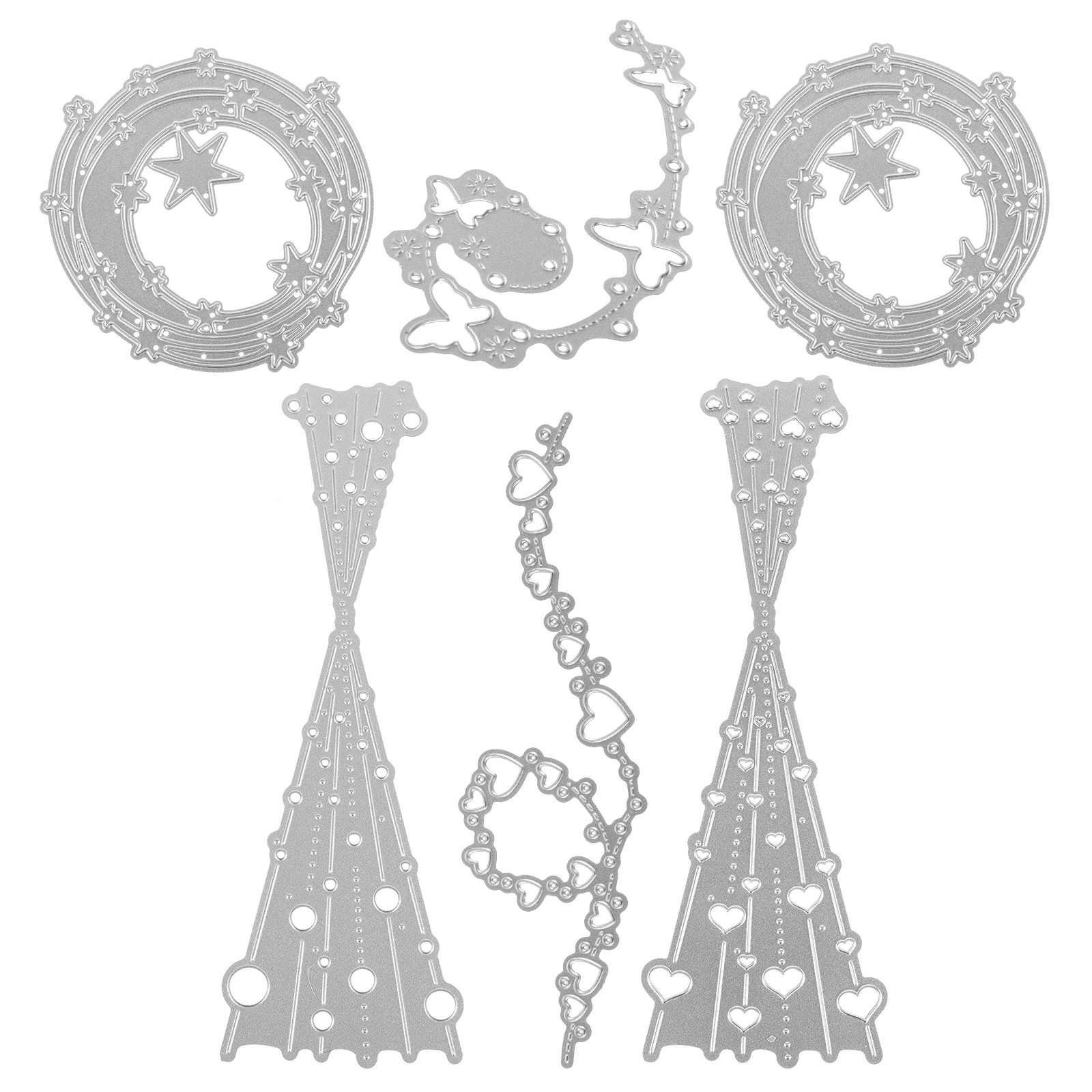 

6pcs Metal Cutting Dies DIY Craft Templates Bubble Spots Line Love Lace Star Scrapbooking Embossing Folders High Carbon Steel