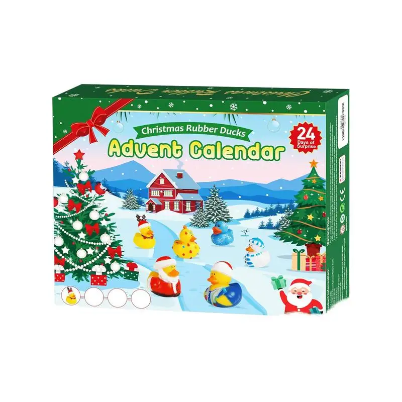 ﻿  Christmas duck countdown calendar 24 days cartoon cute rubber duck bath toy 2024 Christmas Countdown Calendar