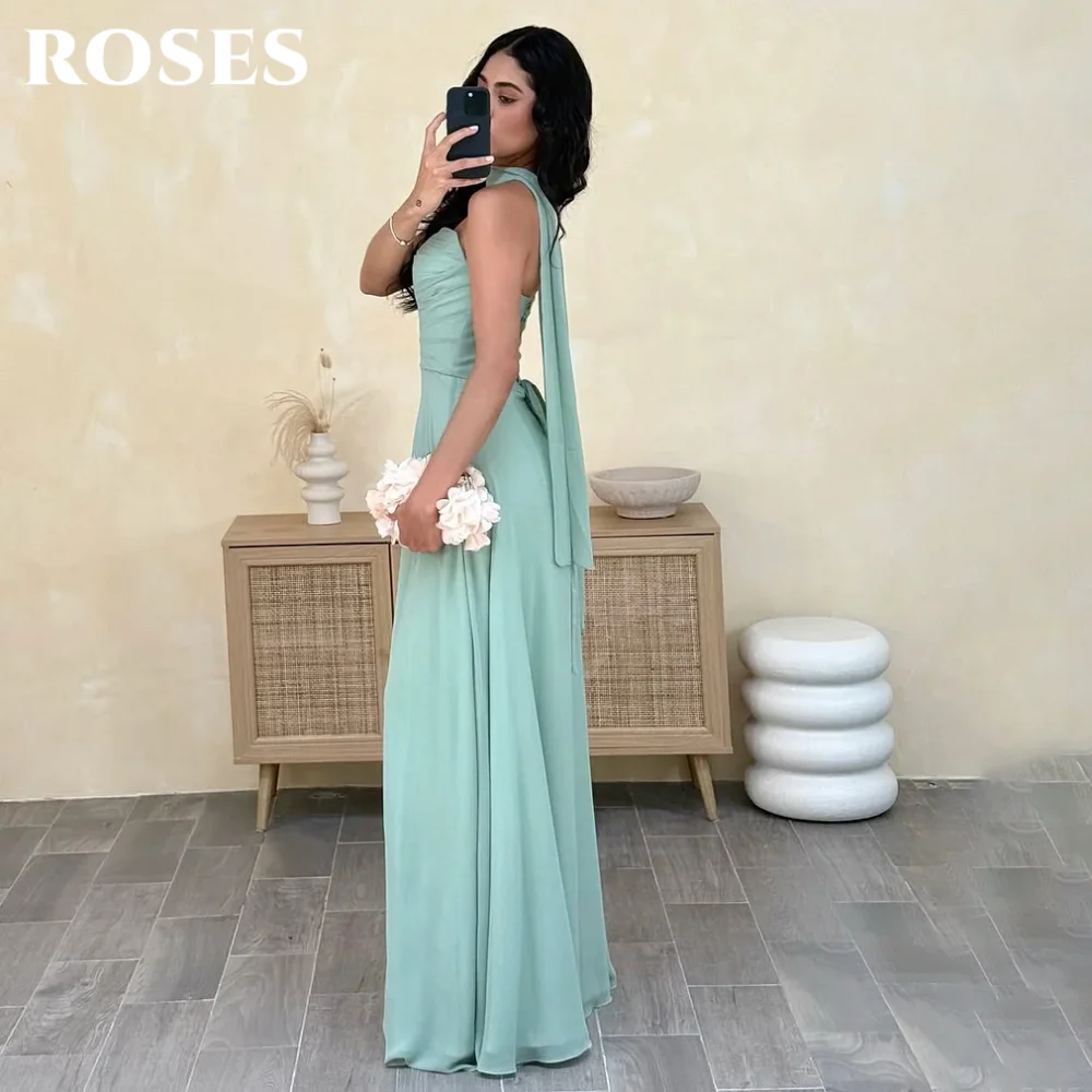 فستان الحفلات باللون الأخضر النعناعي من ROSES على شكل قلب على شكل حرف a فستان سهرة بدون أكمام للحفلات الراقصة فساتين سهرة مخصصة