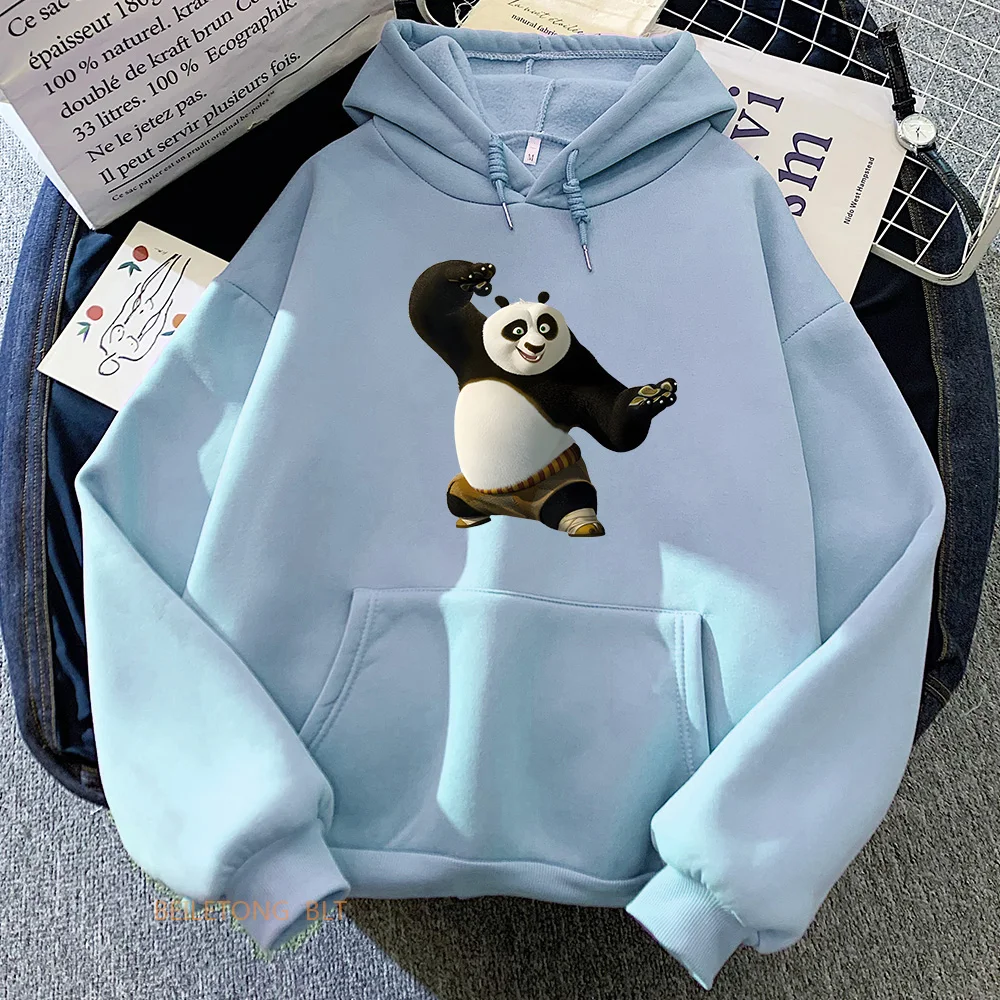 Panda KungFuPanda Hoodie mit Kapuze Anime Sweatshirt Cartoon Grafikdruck Kleidung Ropa Hombre Fleece Bequeme Pullover