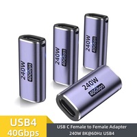 USB C Female to Female Adapter with PD 240W 40Gbps 8K 60hz Video Compatible for Thunderbolt 4/3, MacBook Pro/Air,iPad, USB-C HUB