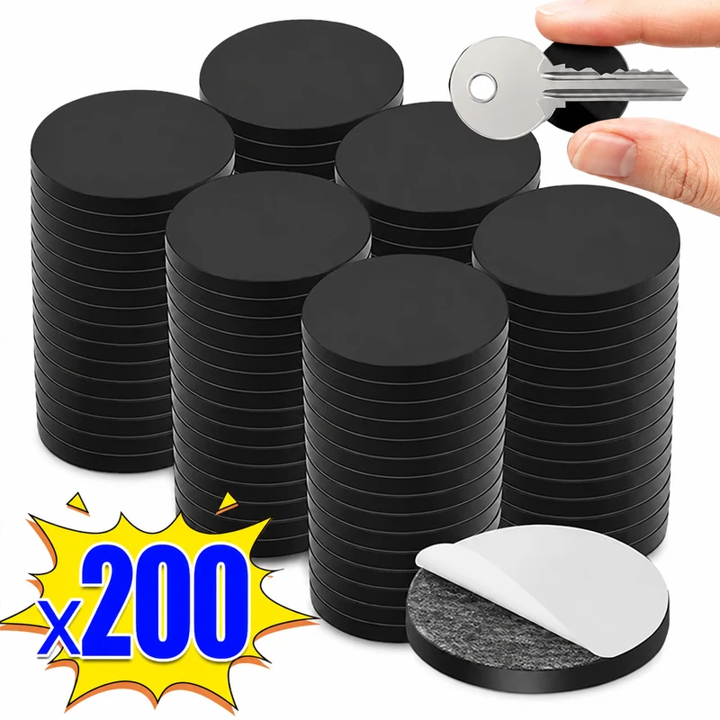 200/100/30pcs Self Adhesive Magnetic Tape Dia 20mm Thickness 2mm Round Flexible Sheets Sticky Magnets Disc for Crafts and Fridge