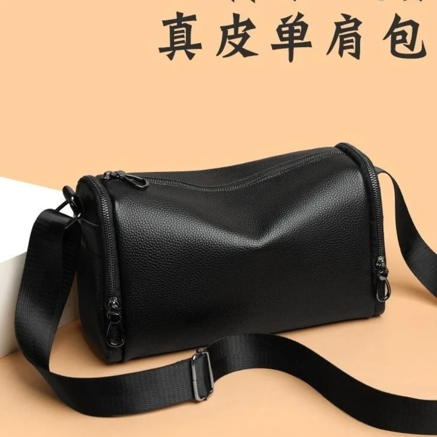 

【New style】- men's leather shoulder bag large-capacity casual and fashionable top-layer cowhide -body bag waterproof and fashio