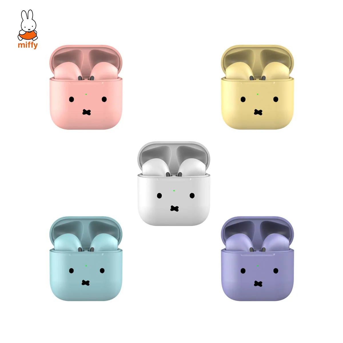 

Miffy Kawaii Cartoon Portable Bluetooth Headphones Cute Anime Rabbit Long-Life Bluetooth Headphones Semi-In-Ear Headphones