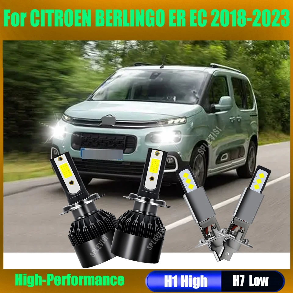 

Led White 6000k Headlight High Low Beam -perfectly fit into 99% models’ housing For CITROEN BERLINGO ER EC 2018 2019 2020-2023