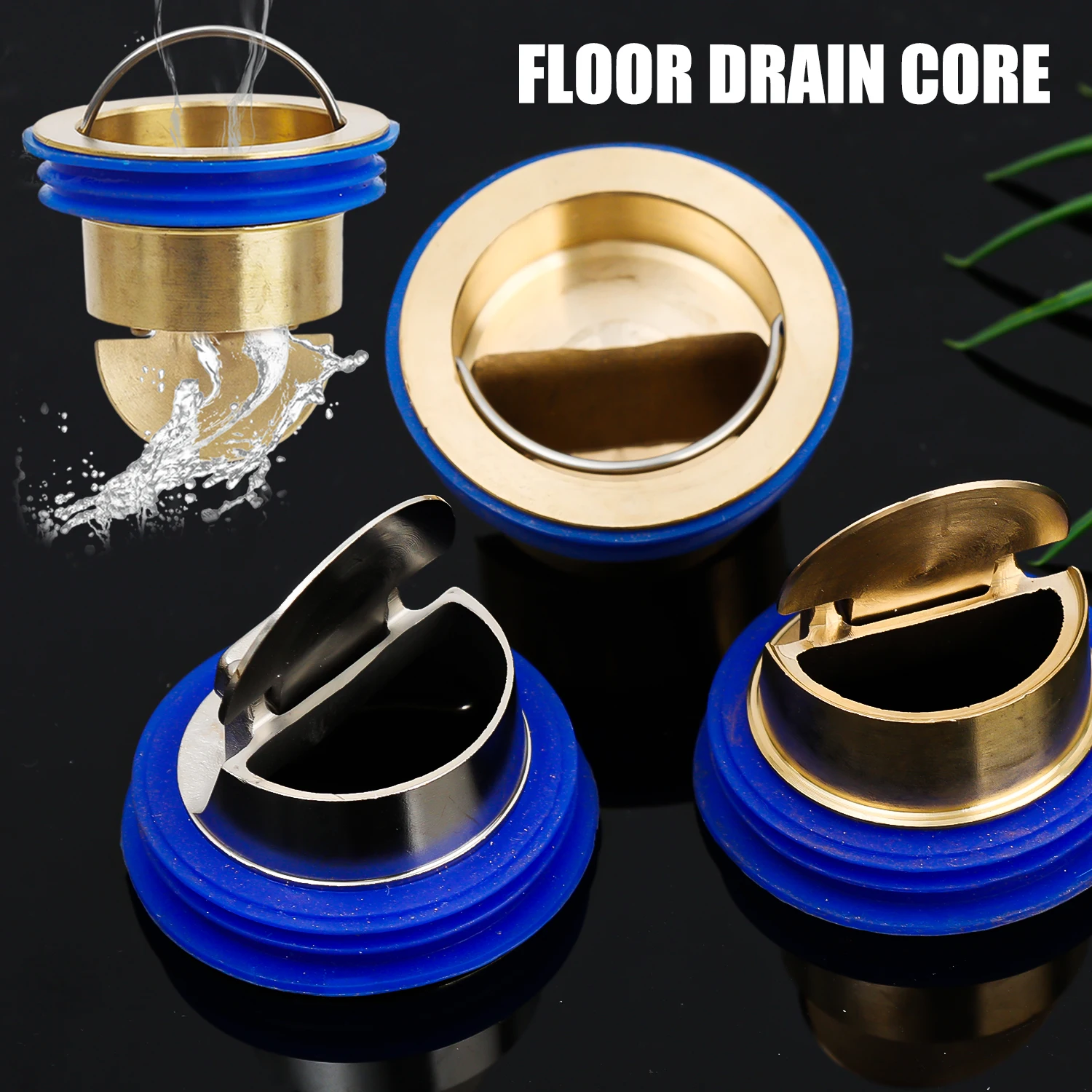 3/1pcs Brass Floor Drain Cor Anti-odor Anti-insect Sewer Fast Drainage Bathroom Floor Drain Core  Fast Installation Floor Drain