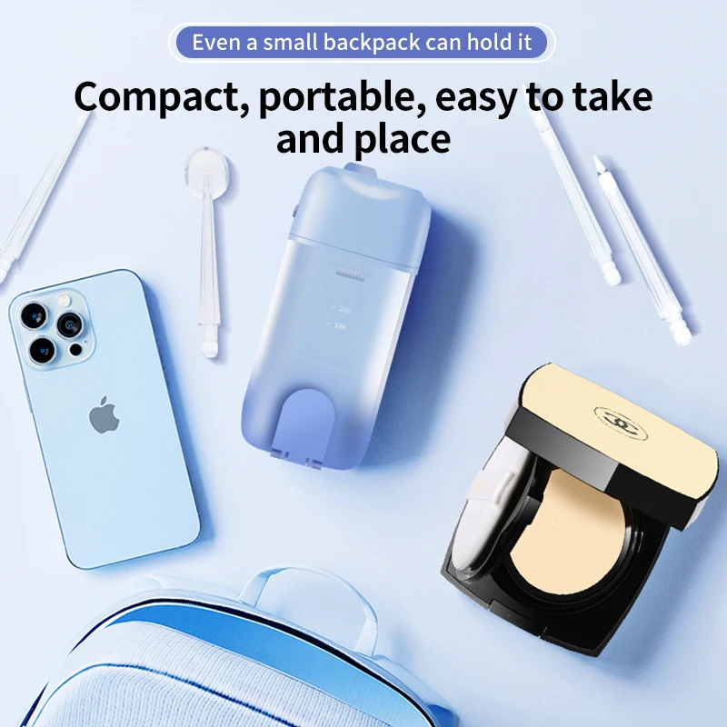 Draagbare Dentale Waterflosser Orale Irrigator Usb Oplaadbare Waterzijde Jet Tand Pick 4 Tips 200Ml Mondwasmachine