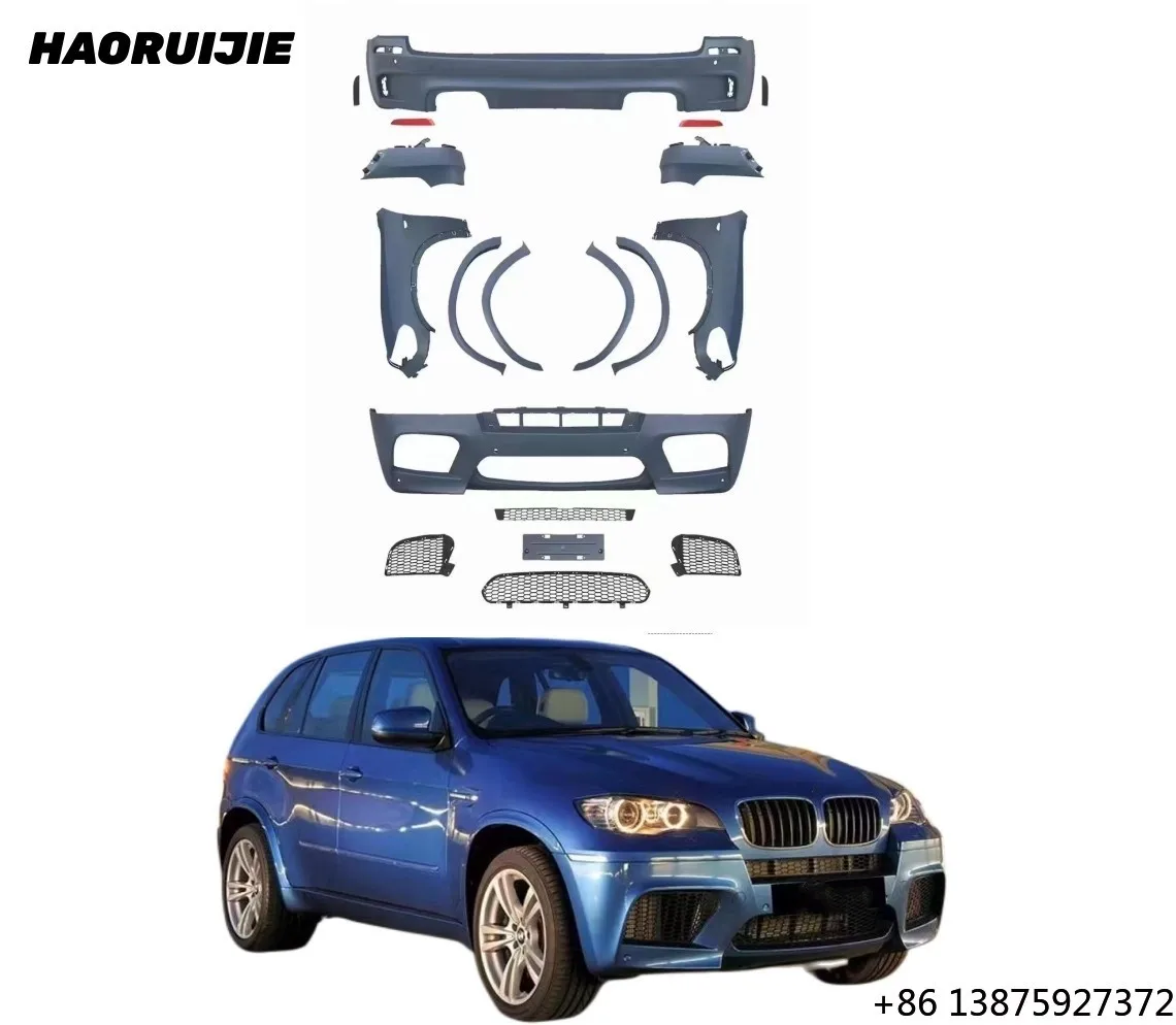 

E70 Body Kits for 11-13 E70 X5 Upgrade to X5M Bodykit Front Bumper Rear Bumper Round Eyebrow Fenders