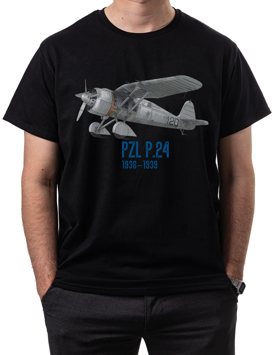 Vintage Polish PZL P.24 Fighter Aircraft T-Shirt New 100% Cotton O-Neck Summer Short Sleeve Casual Mens T-shirt Size S-3XL