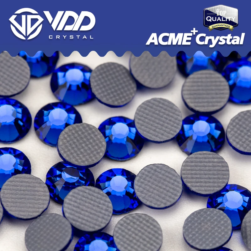 VDD 030 Sapphire ACME + seria kryształki górskie HotFix żelazko na Flatback Strass brokat 3D kamienie do do dekoracji odzieży