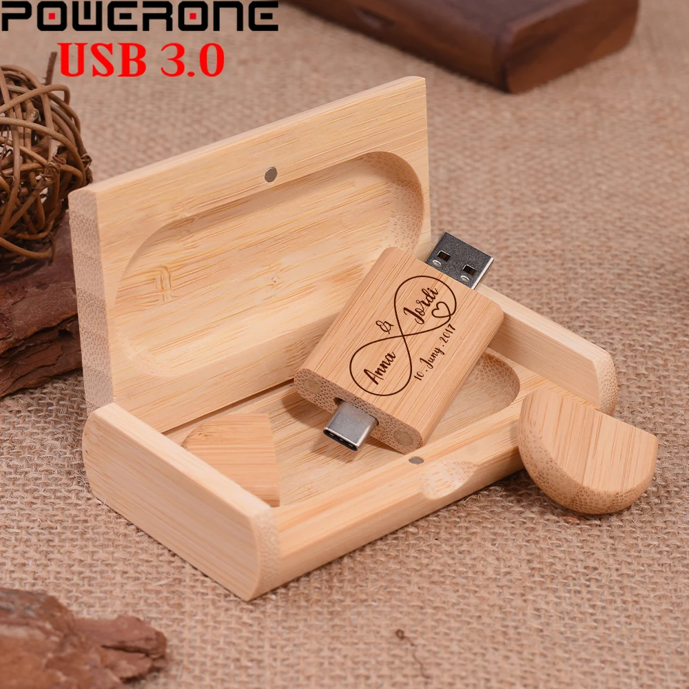 TYPE-C Wooden USB 3.0 Flash Drives 128GB Free Custom Logo Pen Drive Business Gift U Disk 64GB Memory Stick 32GB Music USB drive