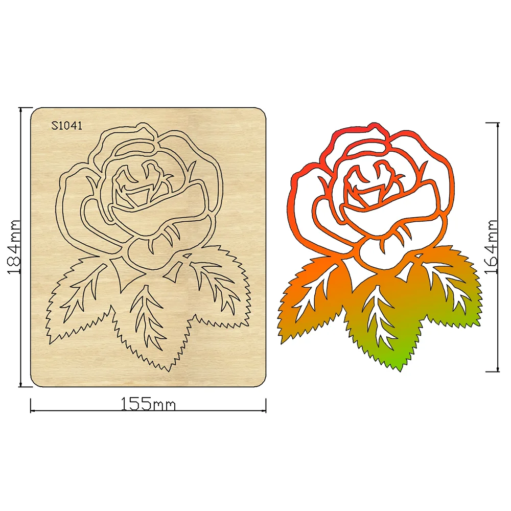 Rose Decoration Cutting Dies Wooden Die Suitable for Common Die Cutting Machines on the Market