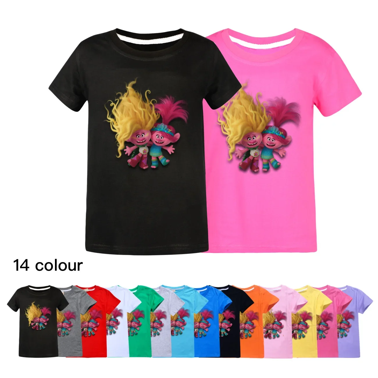 

Boys T Shirt Cartoon Fnf Game TROLLS' WORLD TOUR Funny Short Sleeve Summer Children 3D T-Shirt Kids Kawaii Clothes 3307