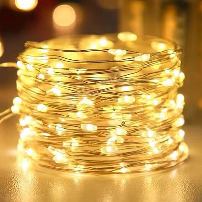 20M lucine a LED stringa batteria USB impermeabile filo di rame ghirlanda fata luce Natale decorazioni per feste di nozze lampade illuminazione