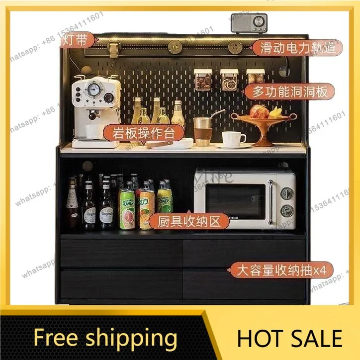 LS Nordic solid wood dining side coffee cabinet against the wall integrated oven microwave oven locker