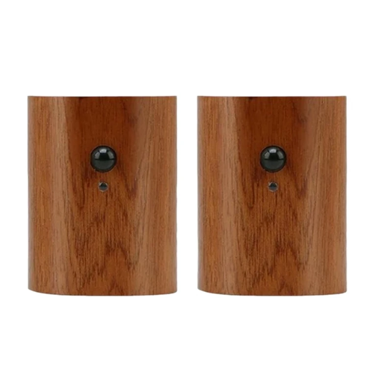 Wooden LED Wall Lamp Human Body Sensing Infrared Night Light USB Charging Cabinet Wardrobe Lamp