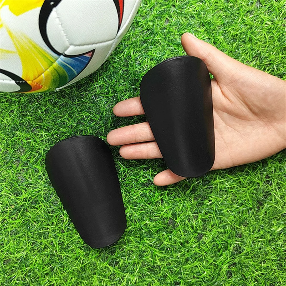 JHO_5Pcs Black Shin Guards Mini Shin Pads, Wear-Resistant Shock-Absorbing Football Shin Pads, Football Training Shin Pads