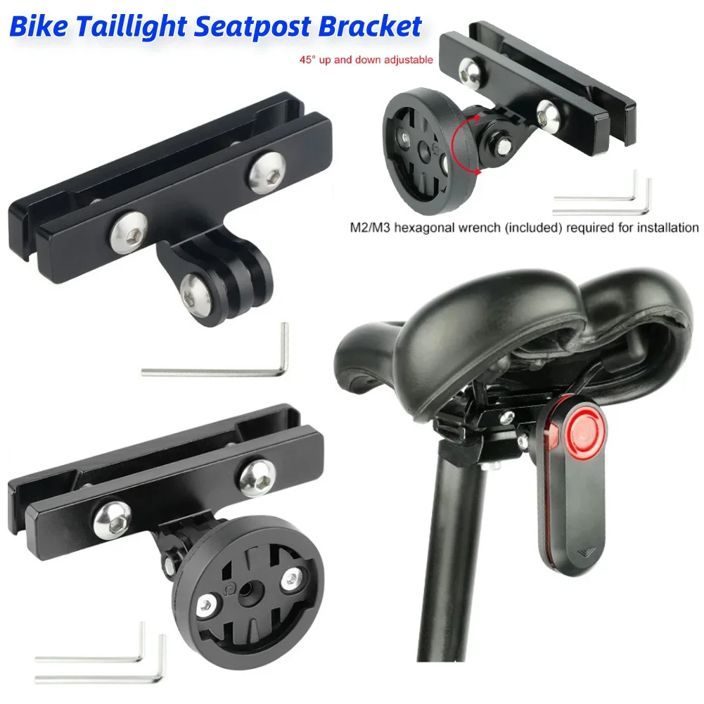 Bike Taillight Seatpost Bracket Adjustable Angle Cycling Action Camera Mount Bicycle Saddle Lamp Mount for Garmin Varia Radar