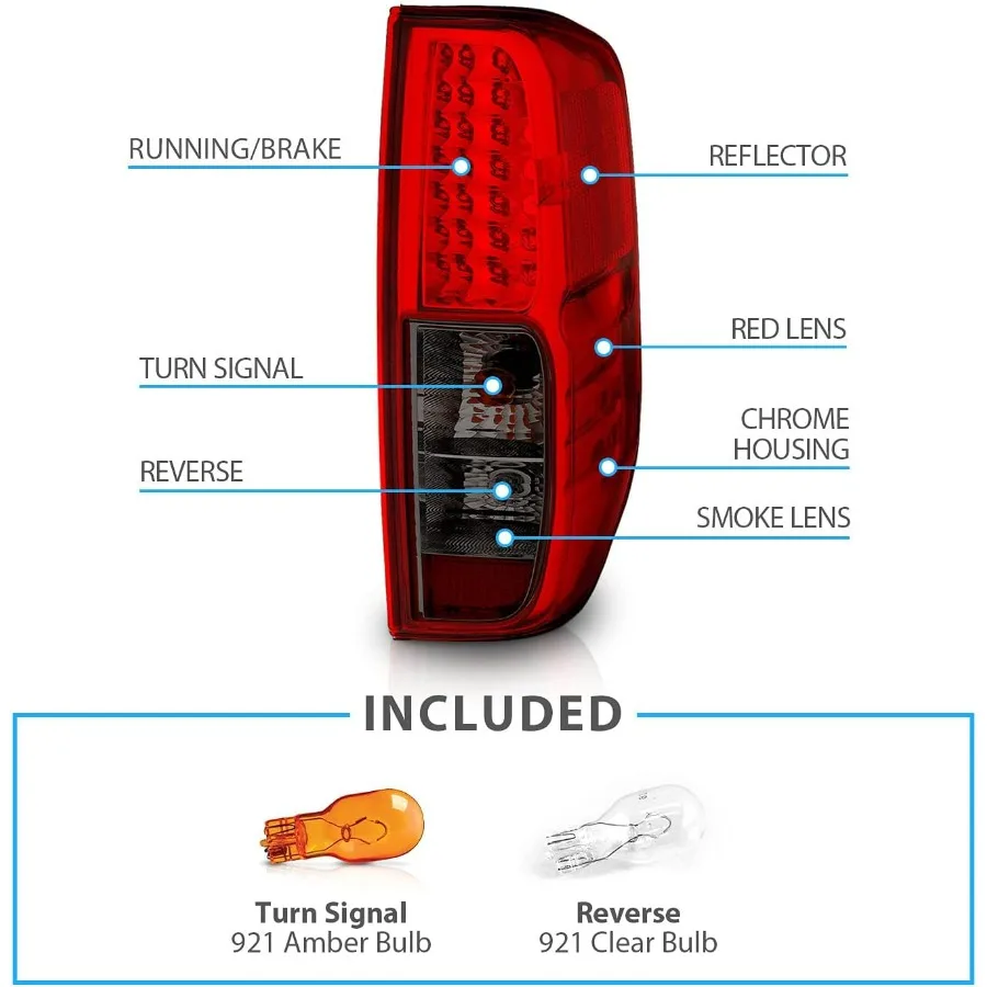 ل 2005-2021 نيسان فرونتير 2009-2012 خط الاستواء الدخان الأحمر LED استبدال الفرامل أضواء خلفية الجمعية مجموعة-الركاب والسائق #5