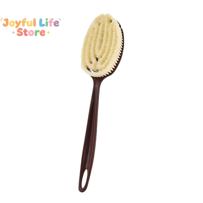 Hot Sale 1Pcs Body Massage Brush 2 In 1 Long Handle Back Scrubber Natural Coconut Bristle Wet Dry Bath Brush
