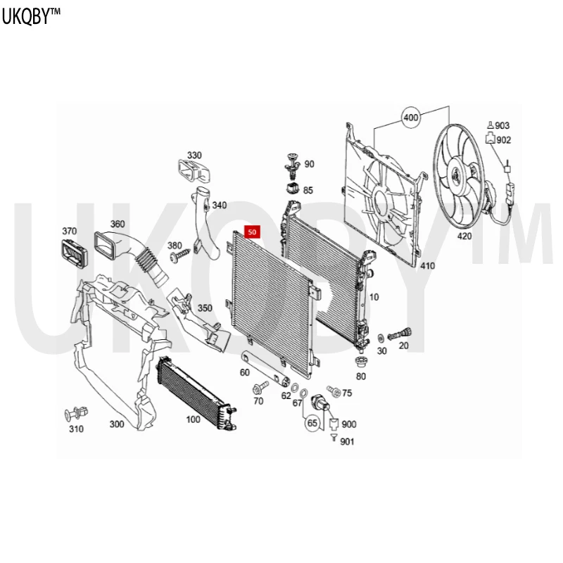 Me rc ed es Be nz A1695000354 Condenser - Identify Last Digit [002] to Chassis A1695000754 A1695001254