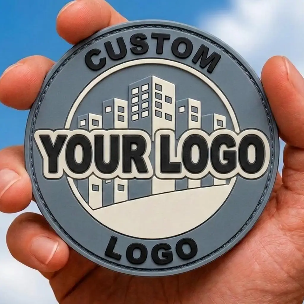 Soft Touch Custom 3D Rubber Silicone Applique Custom Logo Hook Loop Fastener Rubber Sticker Washable DIY Garment Decor