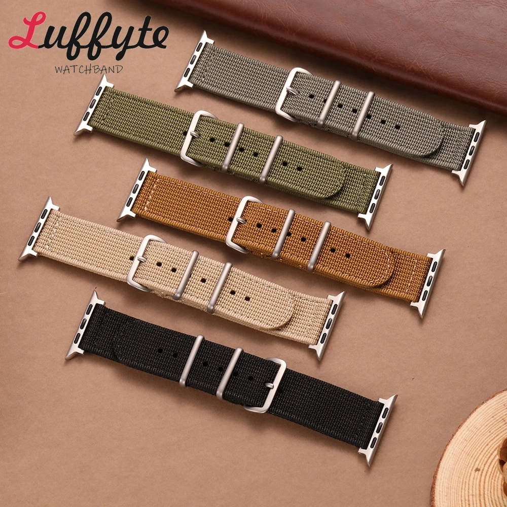 Nylon-Uhrenarmband für Apple Watch Band 49/46/45/41/42/44/40/38 mm Uhrenarmband für Iwatch Serie 1–10 SE Ultra 2