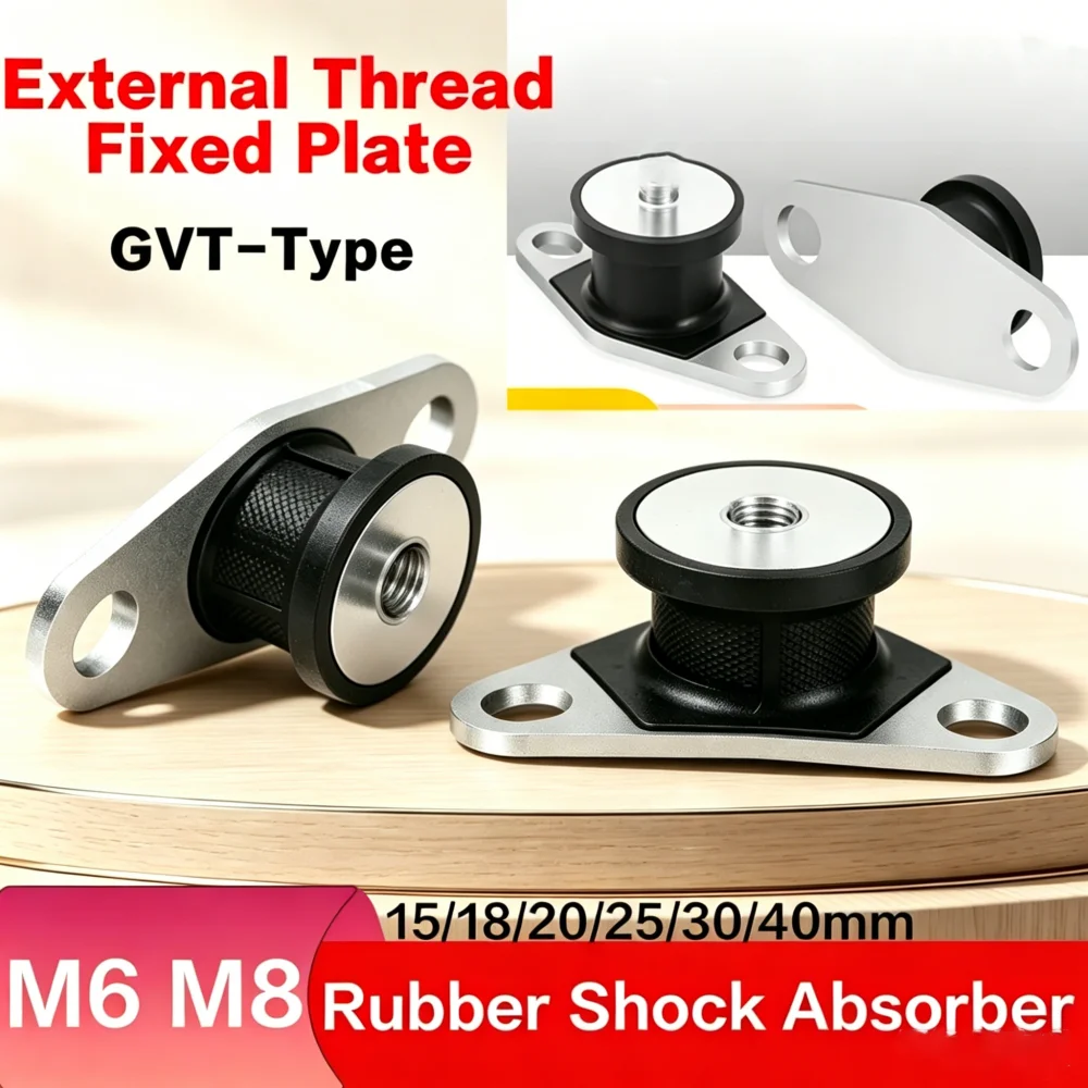 GDT-Type Internal Thread Shock-Absorbing Pad 15-40mm Cushioning Fixed Plate Rubber Absorber with M6 M8 for Hardware Accessories