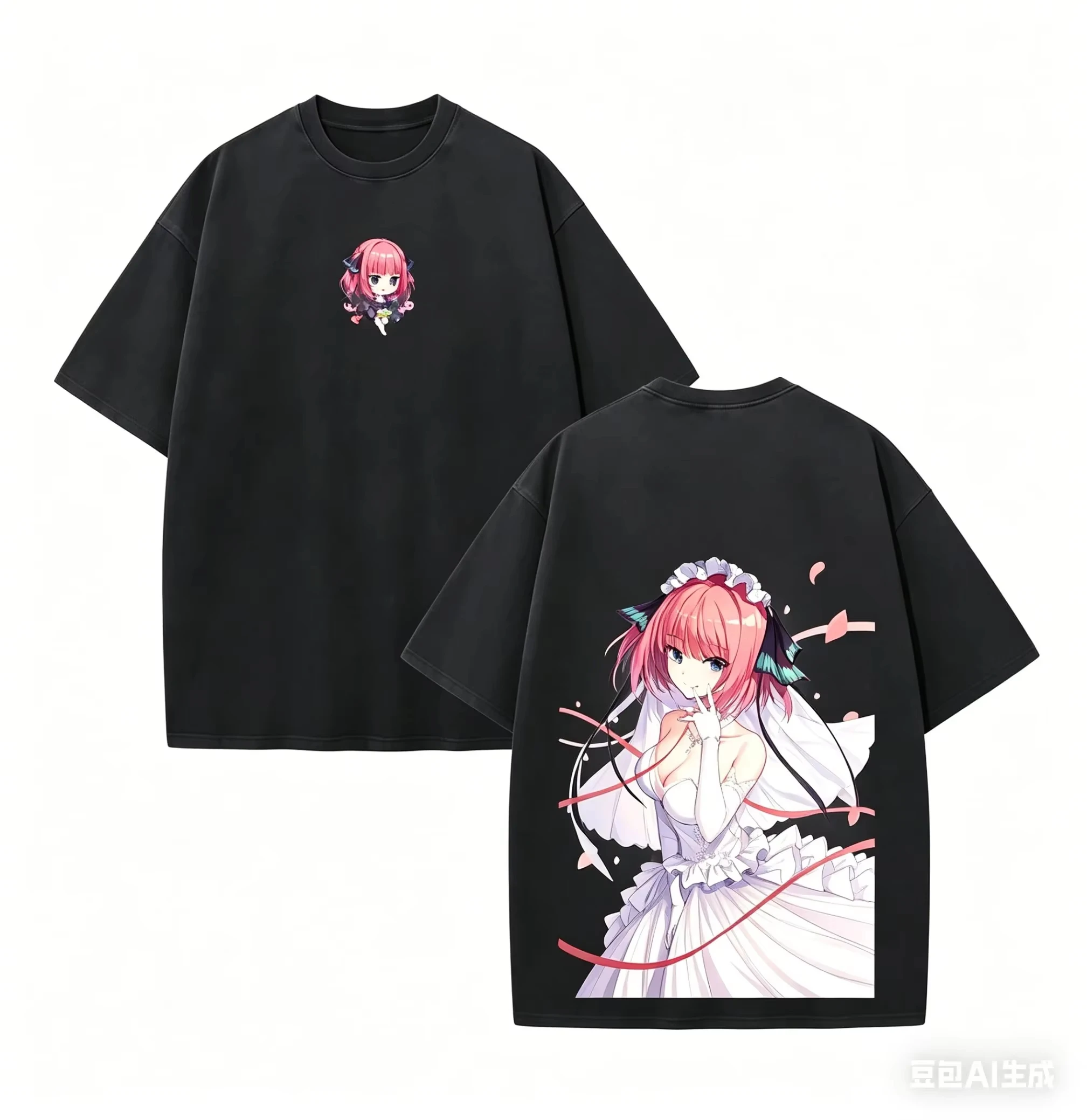Vintage Fashion Personalized Short Sleeve T-Shirt, Nino Nakano Date A Live Washed Anime Tee, Exclusive For Fans T-shirt