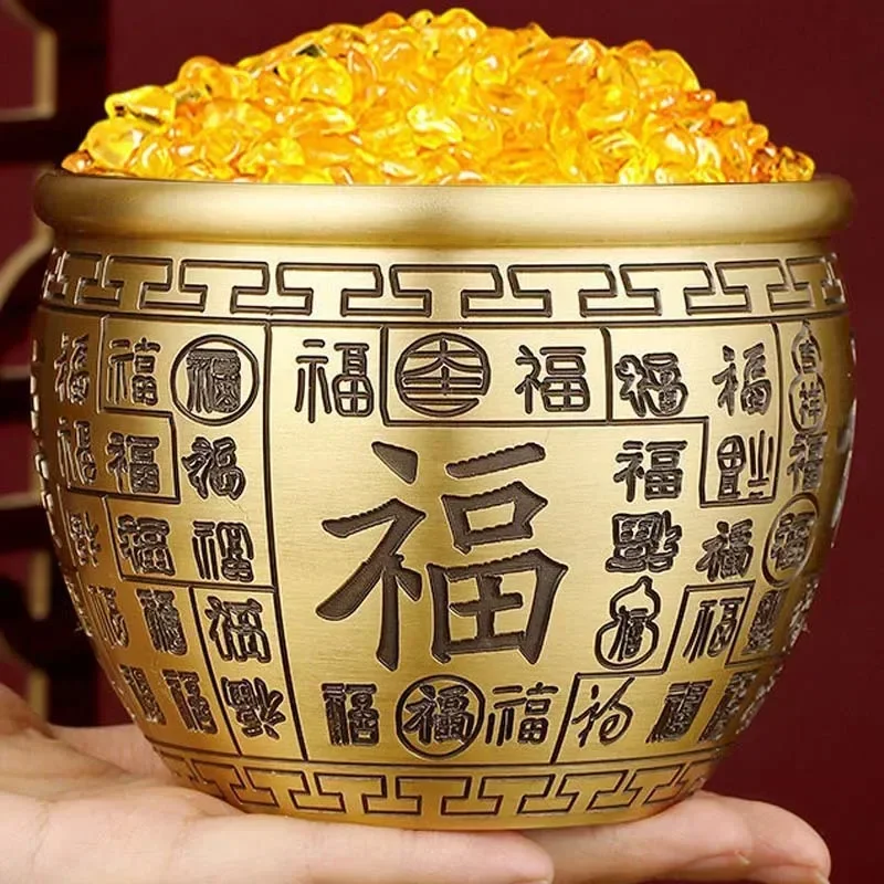 

Украшения для банок Baifu из чистой латуни, банка для риса, рога изобилия, украшение дома, геомантические майки для богатства, гостиной и поделки для учебы