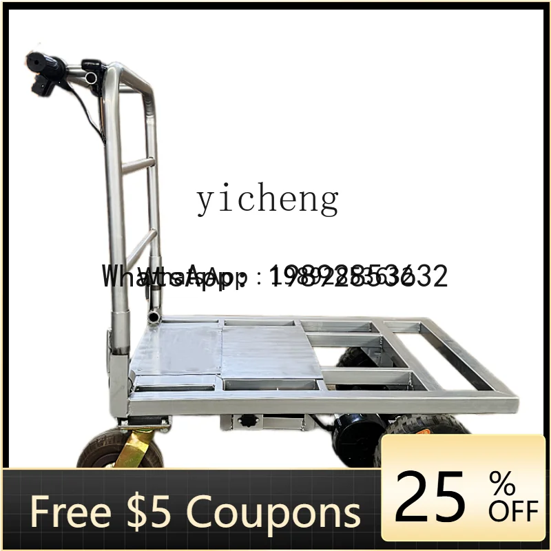 ABB electric flat truck trolley pulling tiles pulling sand cement truck decoration into elevator foldable trolley