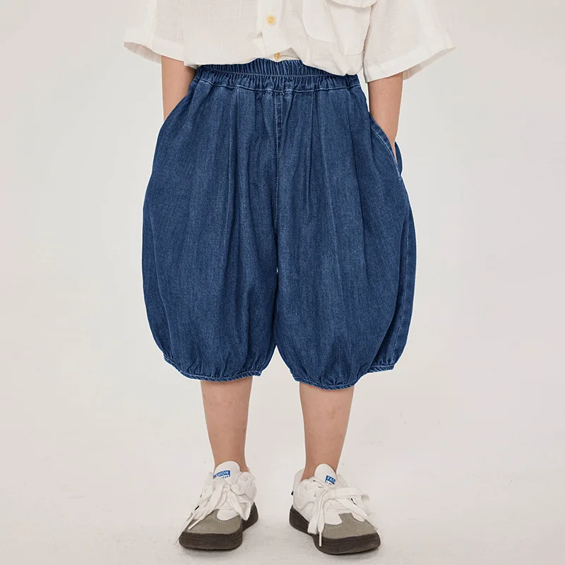 Baby Boy Pants Children Denim Shorts Summer Thin Bloomers Children Korean Loose Five-point Medium Fashion Comfort Pant