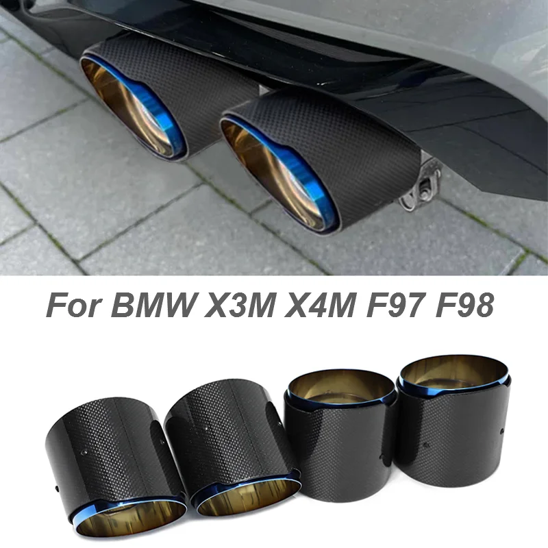 4 יח'\חבילה מכונית פליטה קצה עבור bmw x3m x4m f97 f98 סיבי פחמן פליטה צינור צינור הפקק