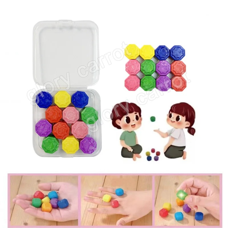 12Pcs/box Korea Traditional Play Game Gonggi Jack Stone Pebbles Set Exercise Colorful Fun Stress Relief Toy