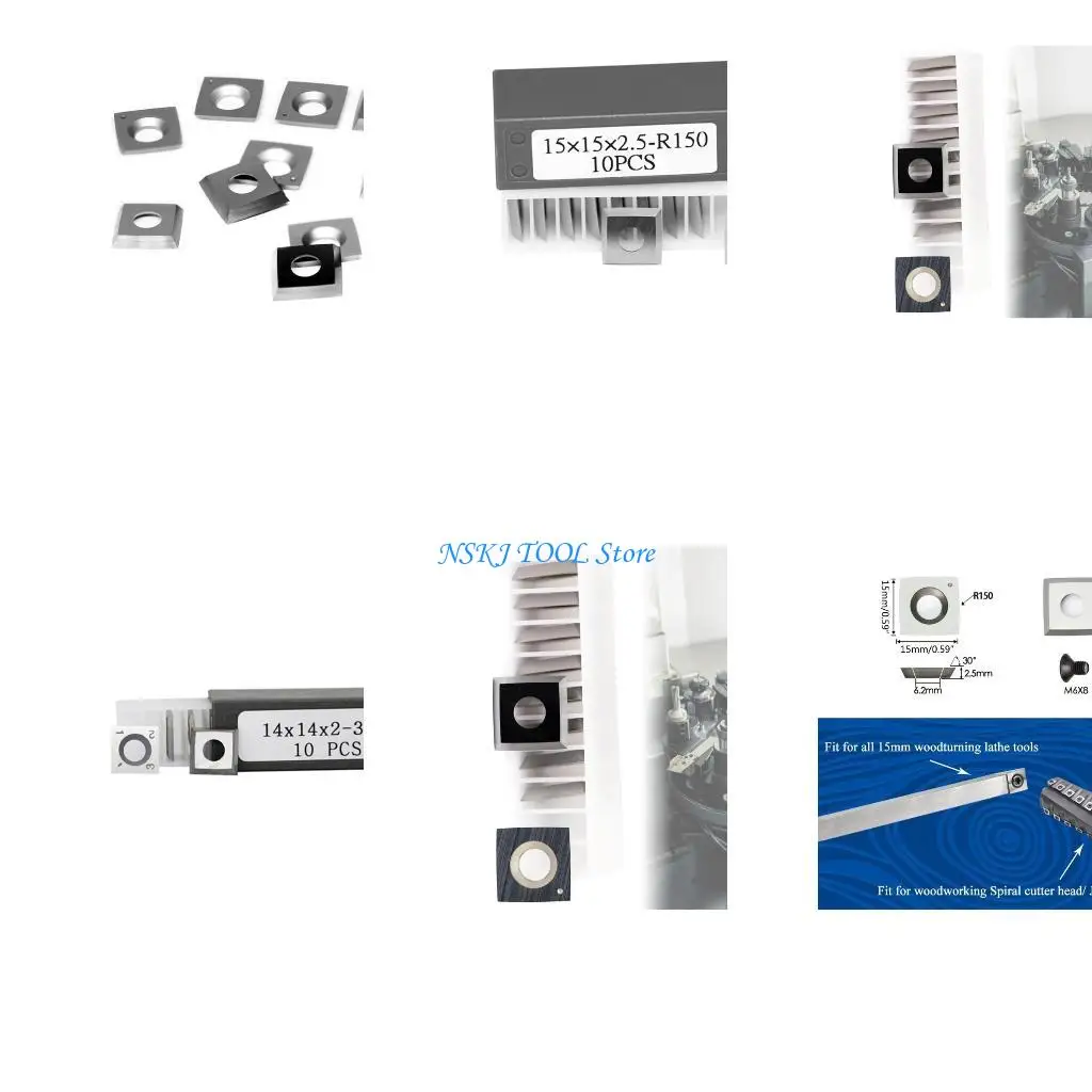

L8RC 10Pieces Cutter Inserts Hand Held Woodworking Tool Blade 15x15mm