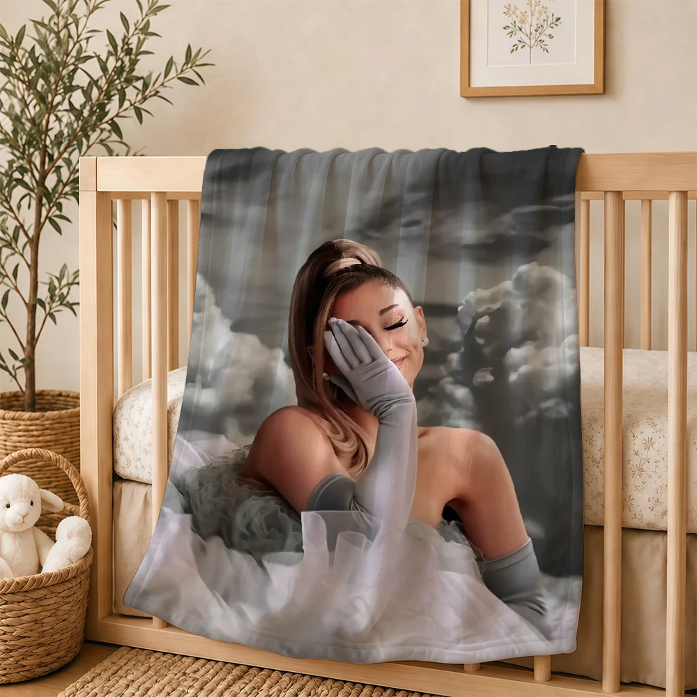 Singer A-Ariana G-Grande Blanket For Soft Warm Knee For Bedroom Living Room Bed Sofa Camping Picnic Office Gift