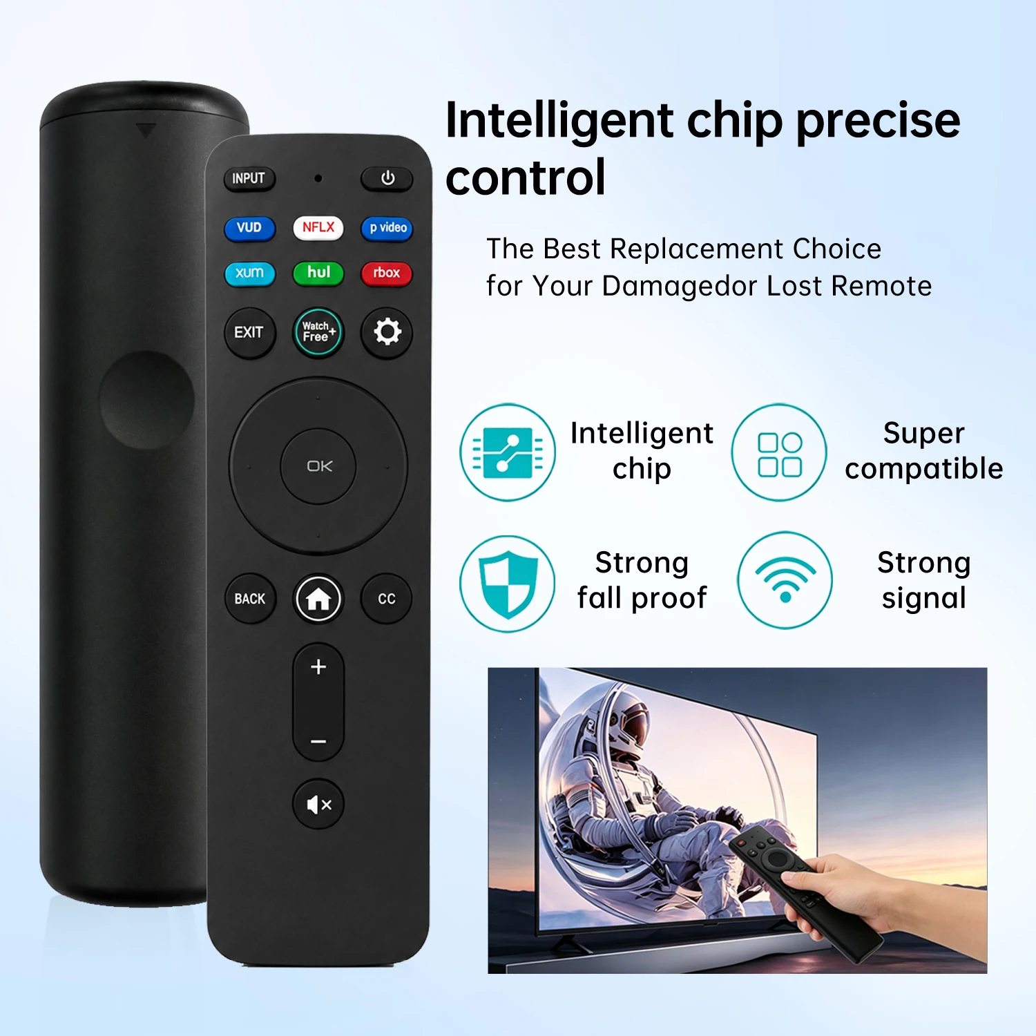 XRT260 Universal Remote for VIZIO Smart TV P/V/D/M Series, Replaces XRT136/XRT140, Netflix/Xumo/Prime/Hulu Hotkeys, Non-Voice