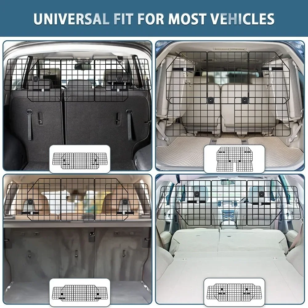 Pet Dogs Car Isolation Net Easy Install Foldable Iron Universal Trunk Cars Dog Fence Adjustable Width Pet Products Accessories