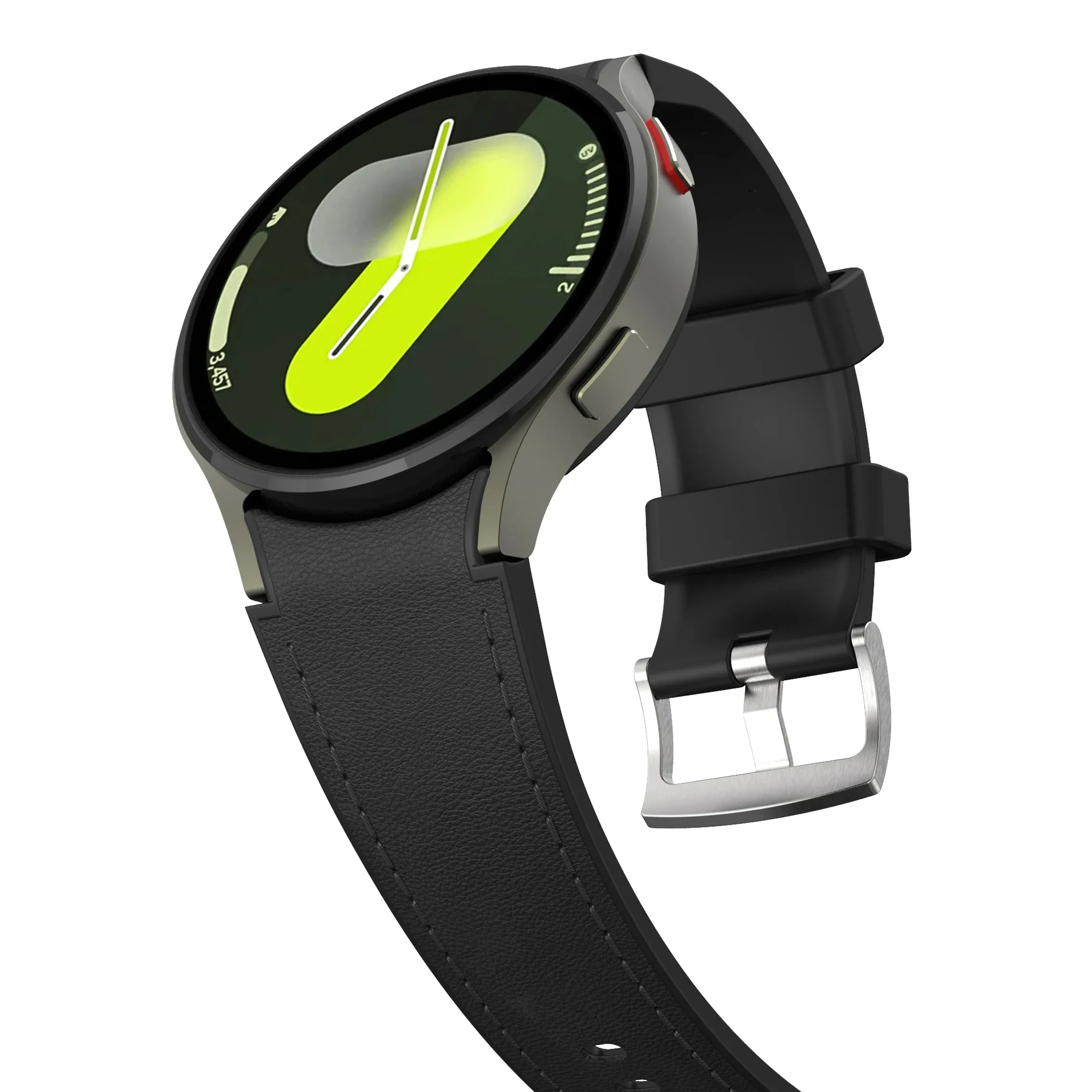 Leather+Silicone Strap for Samsung Galaxy Watch 7 FE 6 5 4 44/40mm Replacement watchband For Galaxy 6 classic 47/43mm/5 pro 45mm