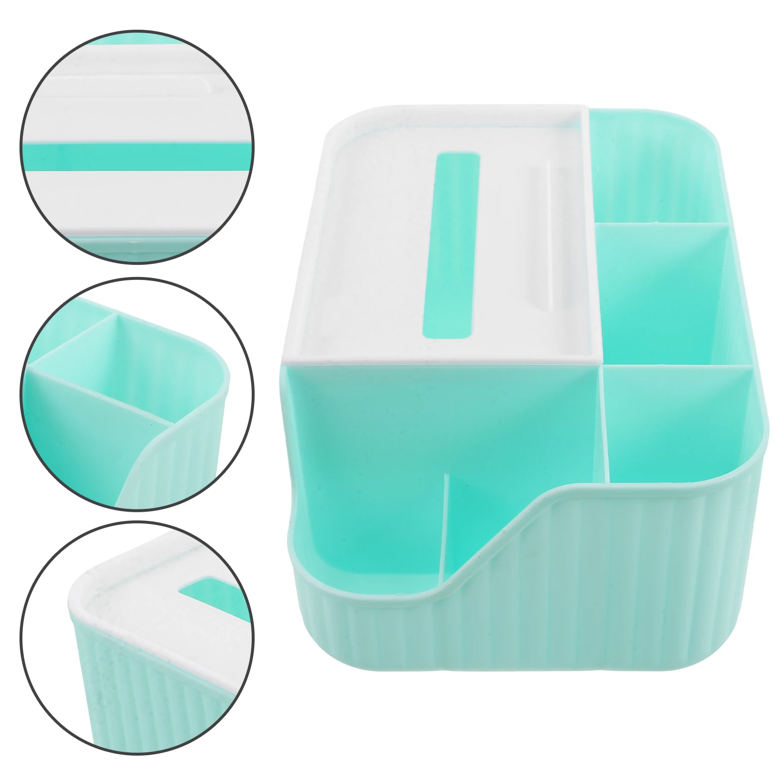

Multifunctional Rectangular Tissue Box Cover Remote Control Holder Plastic Storage Organizer For Tissues Napkins Makeup Brushes