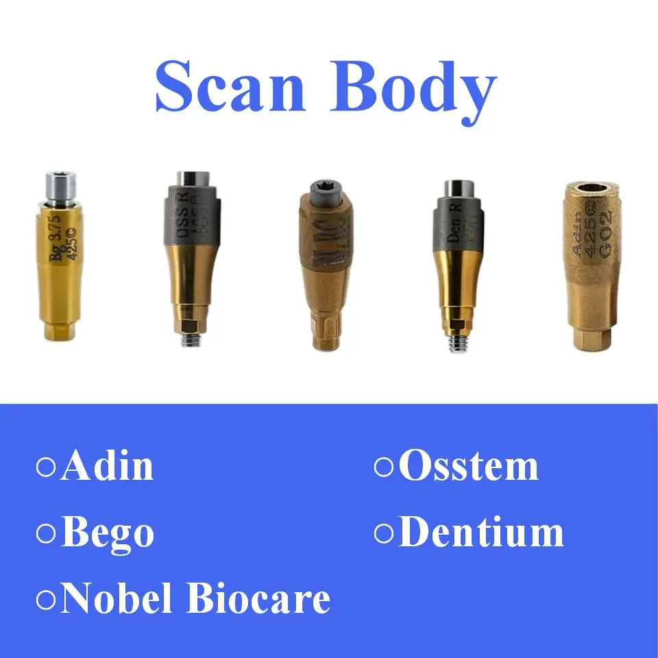 10Pcs Dental Titanium Scan Body Fits Multi-Brand Fixture Intraoral Optical Impression Screws Position Transfer Laboratory Tools
