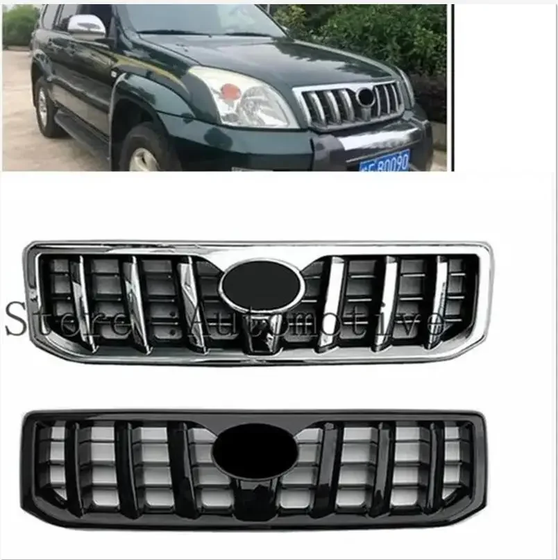 

For Toyota Prado FJ120 2003-2009 ABS Plating Front Grill Grille Modified With LOGO