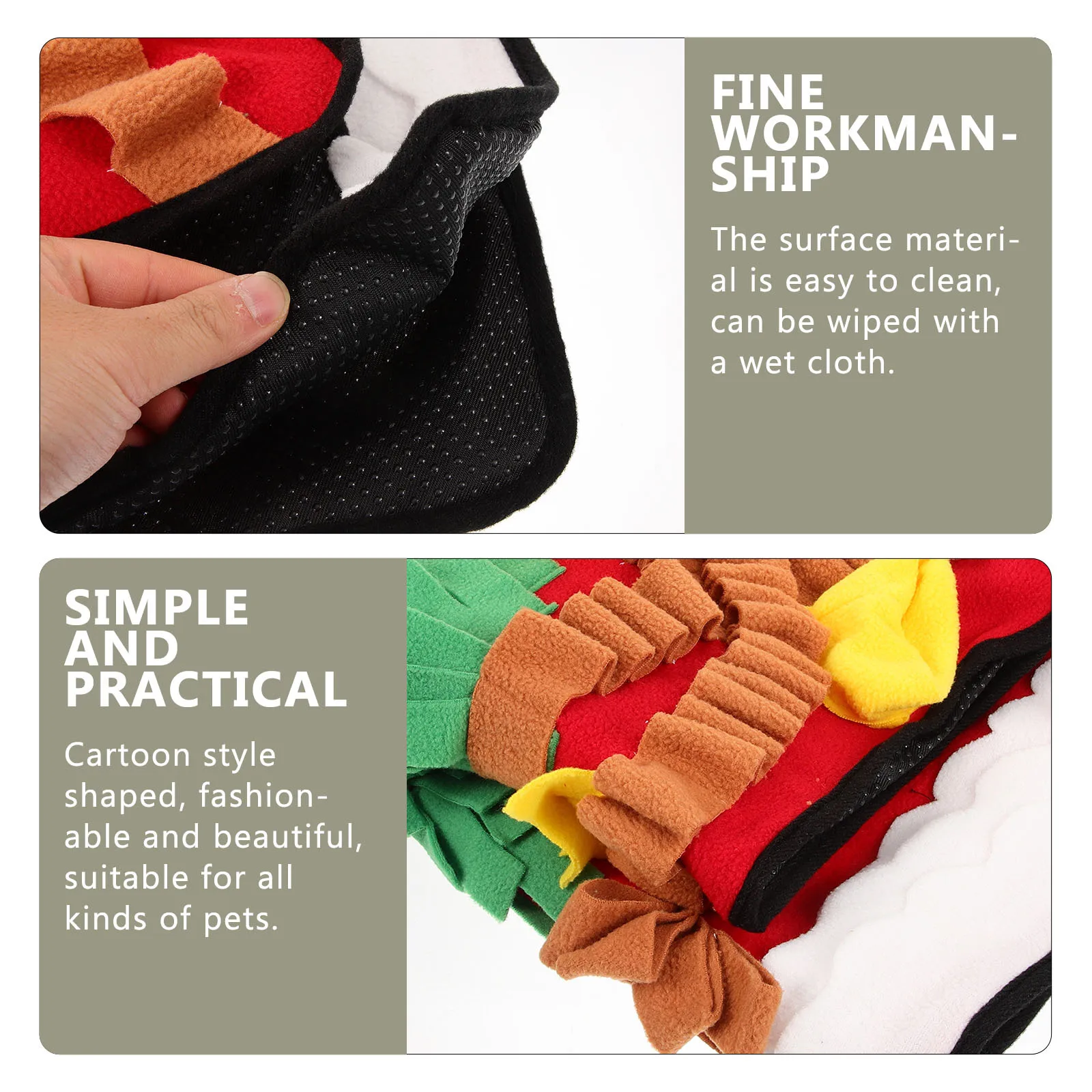 

Dog Snuffle Mat Bright Cartoon Design Washable Slow Feeder Feeding Mat Pet Sniffing Pad Household Foraging Accessory