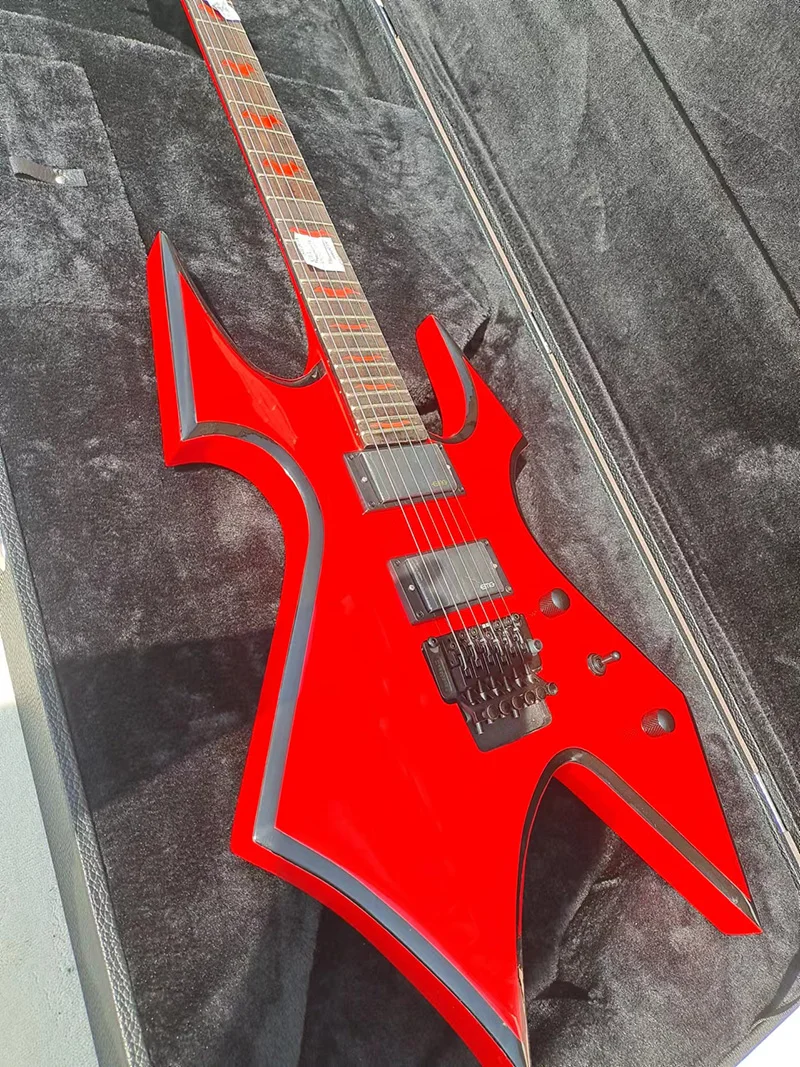 In stock B.O.C.RICH RED guitar，Ebony finger board，Lock Nut，floyd rose vidrato bridge ，fast shipping