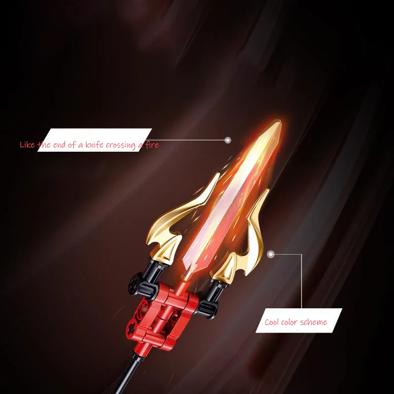 511PCS Deformed Mecha series B1152 Classic Light Halberd Athena Robot Mecha model puzzle building blocks for boys and children