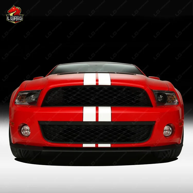 وصل حديثًا طقم الجسم لـ Mustang 10-12 ترقية إلى GT500 نمط المصد الأمامي هود المصد الخلفي التنانير الجانبية العادم بوديكيت