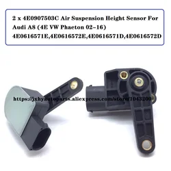 1/2 stuks luchtvering hoogtesensor voor Audi A8 (4E VW Phaeton 02-16) 4E 0616571 E,4E 0616572 E,4E 0616571 D,4E 0616572 D, 4E 0907503 C