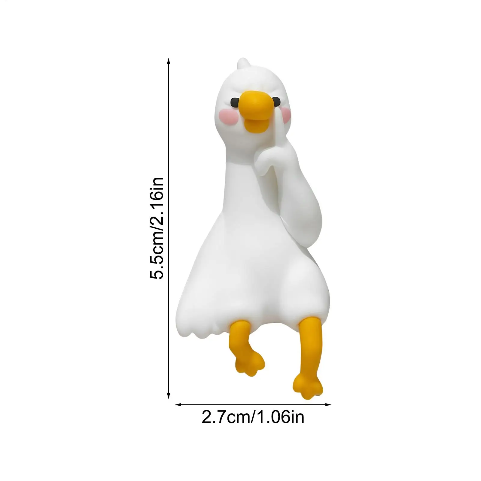 4PCS Cartoon Animal Decor For Desk Car Dashboard TV Monitor Gift Idea Cute 3D Goose Figurine Mini Goose Ornament Playful