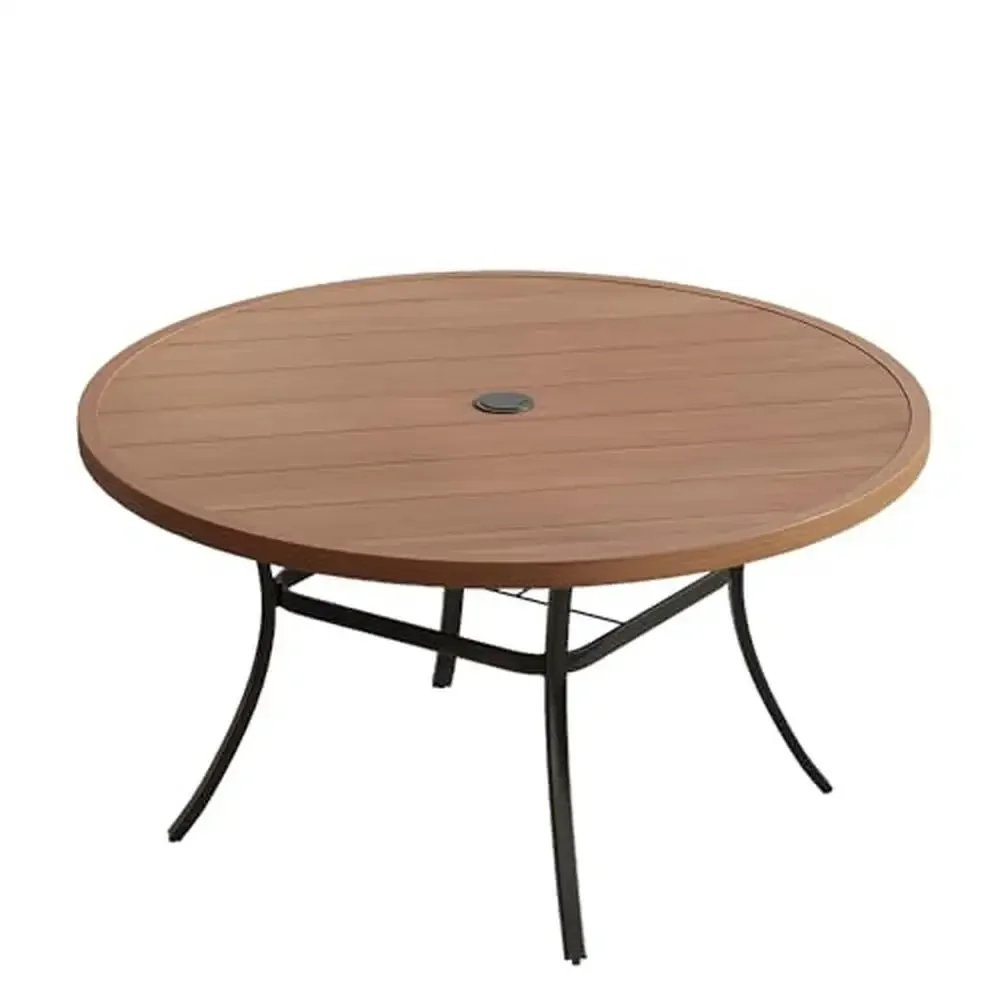 Round Patio Dining Table with Umbrella Hole 53