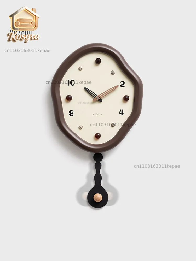 WOZOOM house quasi-free punching 2026 new medieval wall clock living room home high-end clock light luxury wall hanging